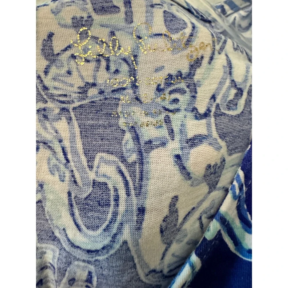 Lilly Pulitzer Girls Blue Elephant Print Cotton‎ Romper Size M 8-10 23401